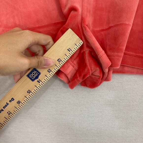 New Juicy Couture Coral Velvet Velour Stretch Pull-on Beaded Shorts Large - Picture 8 of 11